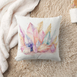 Boho Chic Kwarts Kristal Pastel Kussen