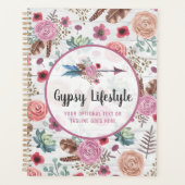 Boho Chic Landelijke Veer Pijl Waterverf Boheemse Planner (Voorkant)
