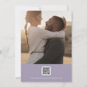 Boho Chic Lavendel Paars Multi Foto QR Code Save The Date (Achterkant)