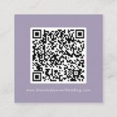 Boho Chic Lavendel Paarse Bruiloft QR Code RSVP Informatiekaartje (Achterkant)