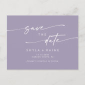 Boho Chic Lavendel Paarse Bruiloft Save the Date Uitnodiging Briefkaart (Voorkant)