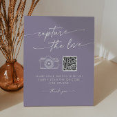Boho Chic Lavendel Paarse Capture De Liefde Trouwe Reclamebord Met Voetstuk