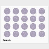 Boho chic lavendel Paarse dank u bruiloft gunst Ronde Sticker (Vel)