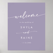 Boho Chic Lavendel Paarse DIY bruiloft welkom teke Poster (Voorkant)