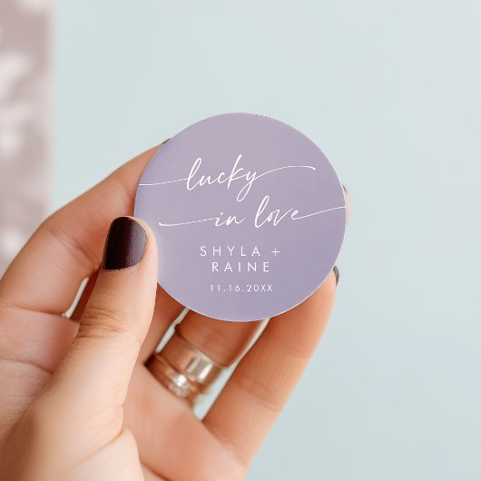 Boho chic lavendel Paarse geluk in liefde gunst Ronde Sticker