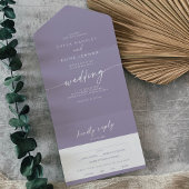 Boho Chic Lavendel Paarse Maaltijd Keuze RSVP Brui All In One Uitnodiging