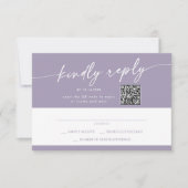 Boho Chic Lavendel Paarse Mail In en QR Code RSVP Kaartje (Voorkant)