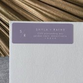 Boho Chic Lavendel Paarse Monogram Adresetiketten Etiket