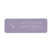 Boho Chic Lavendel Paarse Monogram Adresetiketten Etiket (Voorkant)