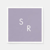 Boho chic lavendel Paarse monogram servetten (Voorkant)