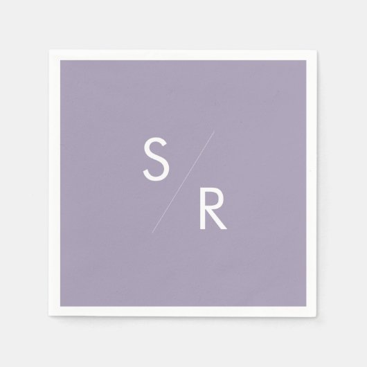 Boho chic lavendel Paarse monogram servetten (Voorkant)