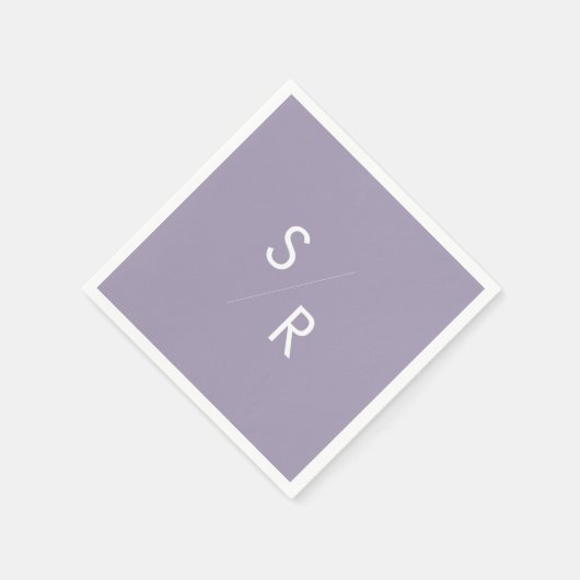 Boho chic lavendel Paarse monogram servetten (Hoek)