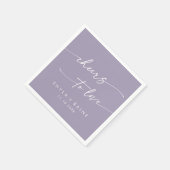 Boho Chic Lavendel Paarse Proost op Liefde Bruilof Servet (Hoek)