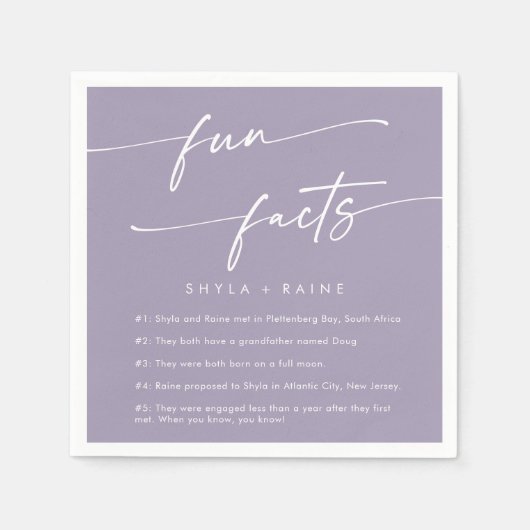 Boho Chic Lavendel Paarse Trouw Feitelijke Servett Servet (Voorkant)