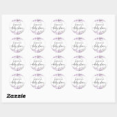 Boho Chic Lavender Baby shower Round Envelope Seal Ronde Sticker (Vel)