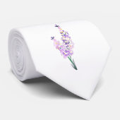 Boho Chic lavender white floral delphinium Stropdas (Opgerold)