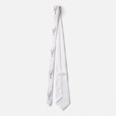 Boho Chic lavender white floral delphinium Stropdas (Achterkant)