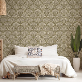 Boho Chic Leaf Scallop Behang