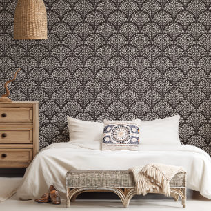 Boho Chic Leaf Scallop Behang