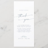 Boho chic leisteen blauw dank u plaats kaart (Voorkant)