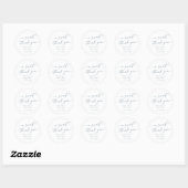 Boho chic leisteen blauw een zoete dank u gunst ronde sticker (Vel)