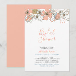 Boho Chic Lente Bloemige Bruiloft Bruidsfeest Uitn Kaart