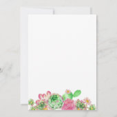 Boho Chic Let's Fiesta Pink Cactus Vrijgezellenfee Kaart (Achterkant)