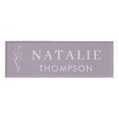 Boho Chic Lila Lavendel Flower Employee Event Naambadge (Voorkant)