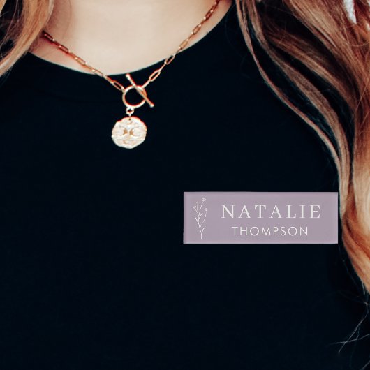Boho Chic Lila Lavendel Flower Employee Event Naambadge