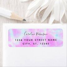 Boho Chic Lila Marbling Return Address