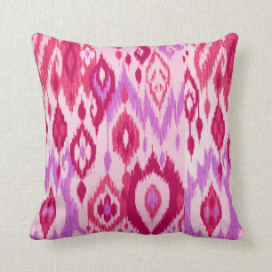 Boho Chic lila orchidee roze Ikat Tribal Tapestry Kussen