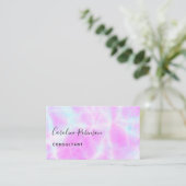 Boho Chic Lila Pink Aqua  Marble Consultant Visitekaartje (Staand voorkant)