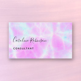 Boho Chic Lila Pink Aqua  Marble Consultant Visitekaartje
