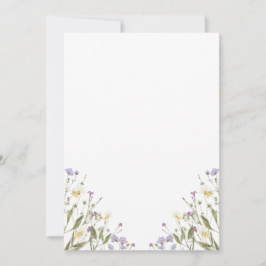 Boho Chic Little Wildflower Baby shower Kaart (Achterkant)