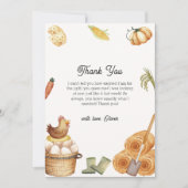 Boho Chic lokaal geteeld Boerderij Kip Baby shower Bedankkaart (Voorkant)