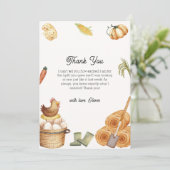 Boho Chic lokaal geteeld Boerderij Kip Baby shower Bedankkaart (Staand voorkant)