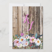 Boho Chic Longhorn Cow Skull Floral Vrijgezellenfe Kaart (Achterkant)