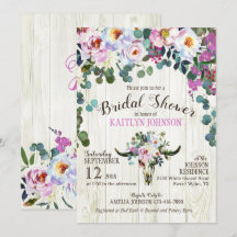 Boho Chic Longhorn Koe schedel Bloemen Vrijgezelle