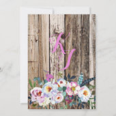 Boho Chic Longhorn Koe schedel bloemenbruiloft Kaart (Achterkant)