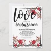 Boho Chic Love and Rozen Bridal Shower Invitation Kaart (Voorkant)