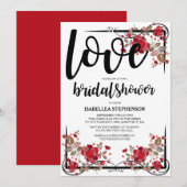 Boho Chic Love and Rozen Bridal Shower Invitation Kaart (Voorkant / Achterkant)