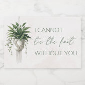 Boho Chic Macramé Stropdas de knoop bruidsmeisje v Sparkling Wijnetiket (Enkel label)