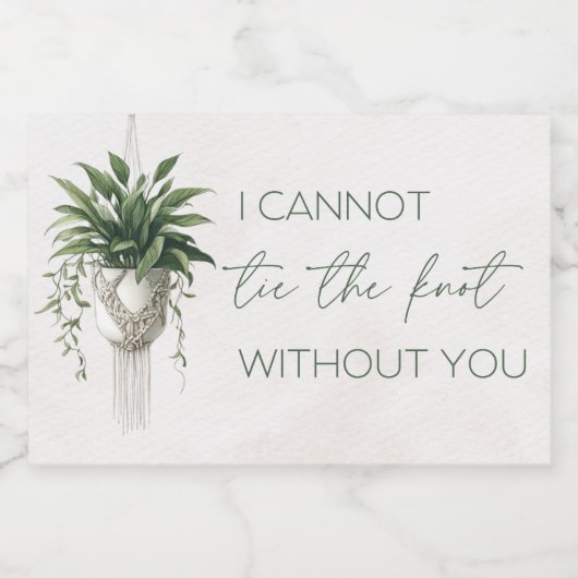 Boho Chic Macramé Stropdas de knoop bruidsmeisje v Sparkling Wijnetiket (Enkel label)