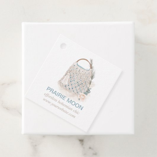 Boho Chic Macrame Waterverf Bag Cadeau Labels (In situ)