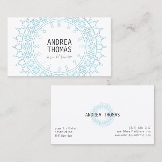 Boho Chic Mandala Blauw/Wit Visitekaartje (Voorkant / Achterkant)