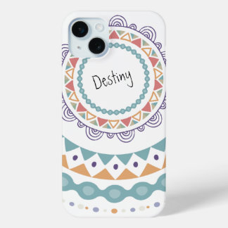 Boho Chic Mandala Design iPhone 15 Mini Hoesje
