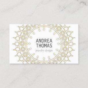 Boho Chic Mandala Faux Goud/Wit Visitekaartje