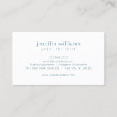 Boho Chic Mandala Namaste Yoga Blauw Visitekaartje (Achterkant)