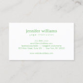 Boho Chic Mandala Namaste Yoga Groen Visitekaartje (Achterkant)