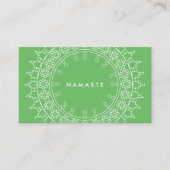 Boho Chic Mandala Namaste Yoga Groen Visitekaartje (Voorkant)
